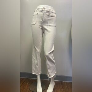 Zara White High-Rise Cropped Flare Jeans